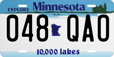 MN license plate 048QAO