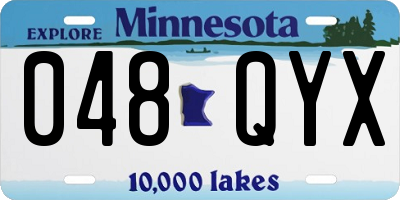 MN license plate 048QYX