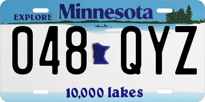 MN license plate 048QYZ