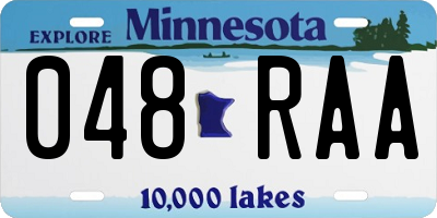 MN license plate 048RAA
