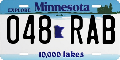 MN license plate 048RAB