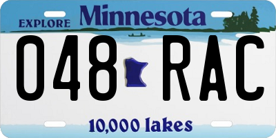 MN license plate 048RAC