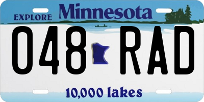 MN license plate 048RAD