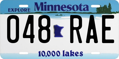 MN license plate 048RAE