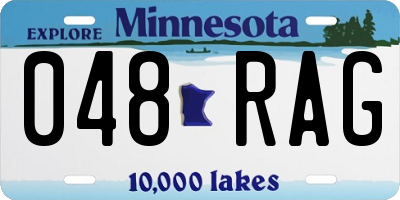 MN license plate 048RAG