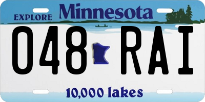 MN license plate 048RAI