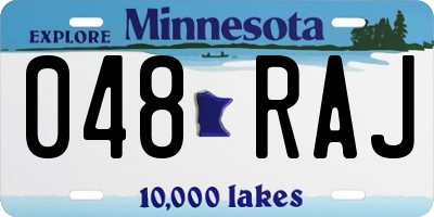 MN license plate 048RAJ