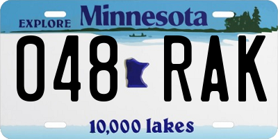 MN license plate 048RAK