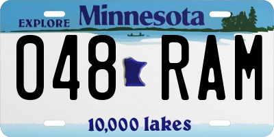 MN license plate 048RAM