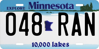 MN license plate 048RAN