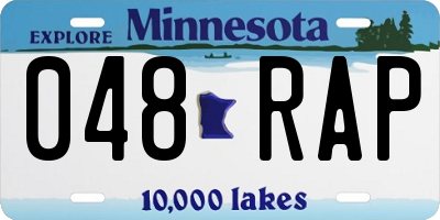 MN license plate 048RAP