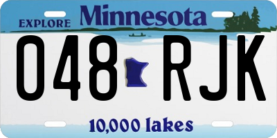 MN license plate 048RJK