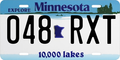 MN license plate 048RXT