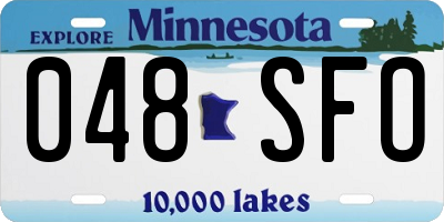 MN license plate 048SFO