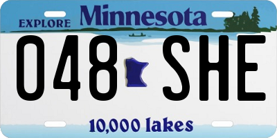 MN license plate 048SHE