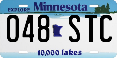 MN license plate 048STC