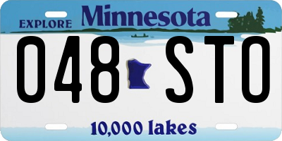 MN license plate 048STO