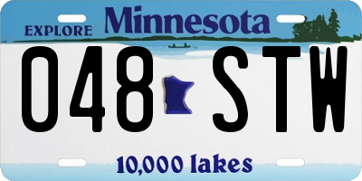 MN license plate 048STW