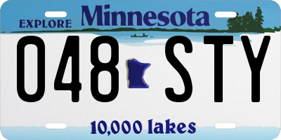 MN license plate 048STY