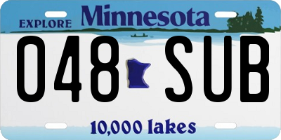 MN license plate 048SUB