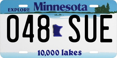 MN license plate 048SUE