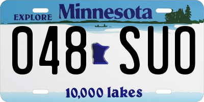 MN license plate 048SUO
