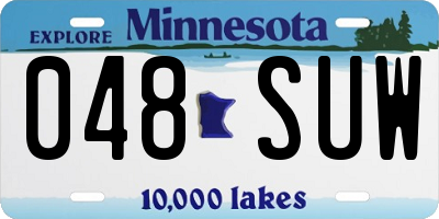 MN license plate 048SUW