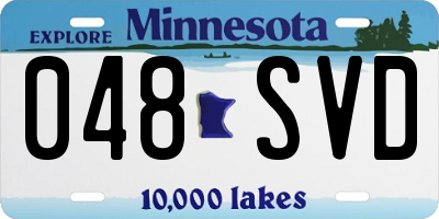 MN license plate 048SVD