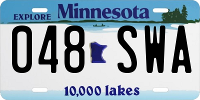 MN license plate 048SWA