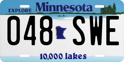 MN license plate 048SWE
