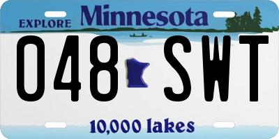 MN license plate 048SWT