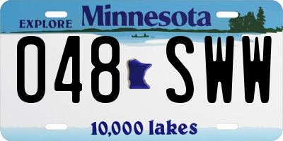MN license plate 048SWW