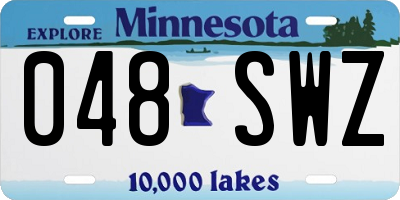 MN license plate 048SWZ