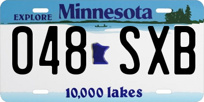 MN license plate 048SXB