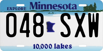 MN license plate 048SXW