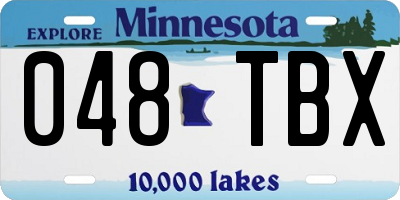 MN license plate 048TBX