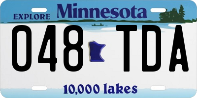 MN license plate 048TDA