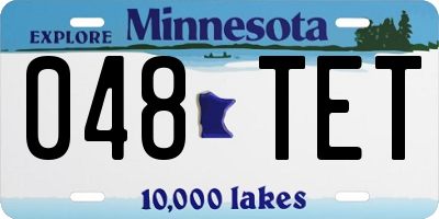 MN license plate 048TET