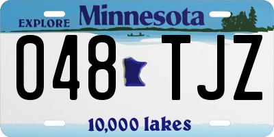 MN license plate 048TJZ
