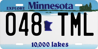 MN license plate 048TML