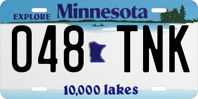 MN license plate 048TNK