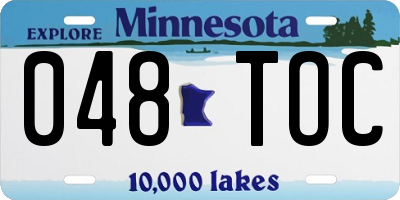 MN license plate 048TOC