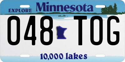 MN license plate 048TOG