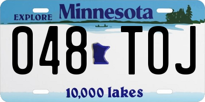 MN license plate 048TOJ