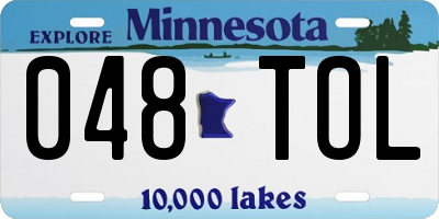 MN license plate 048TOL