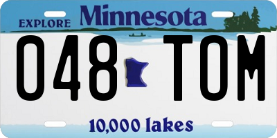 MN license plate 048TOM