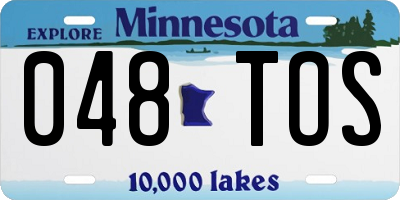 MN license plate 048TOS