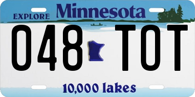 MN license plate 048TOT