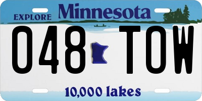 MN license plate 048TOW