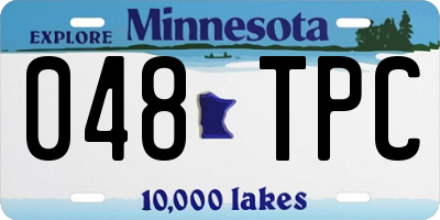 MN license plate 048TPC